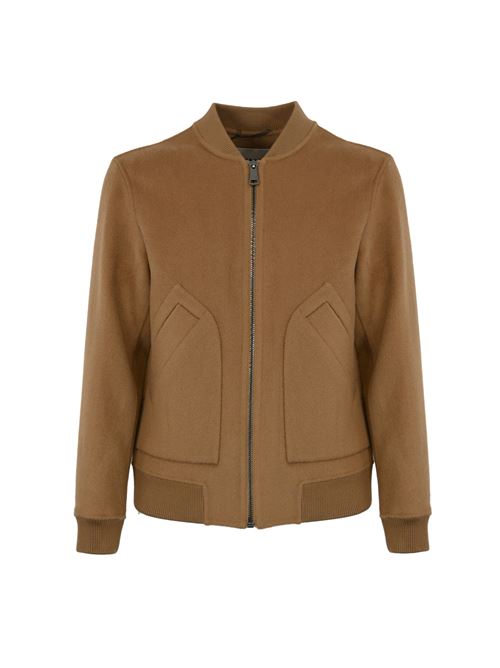 Bomber in lana e cashmere cammello AMARANTO | B6S0006SU 62M